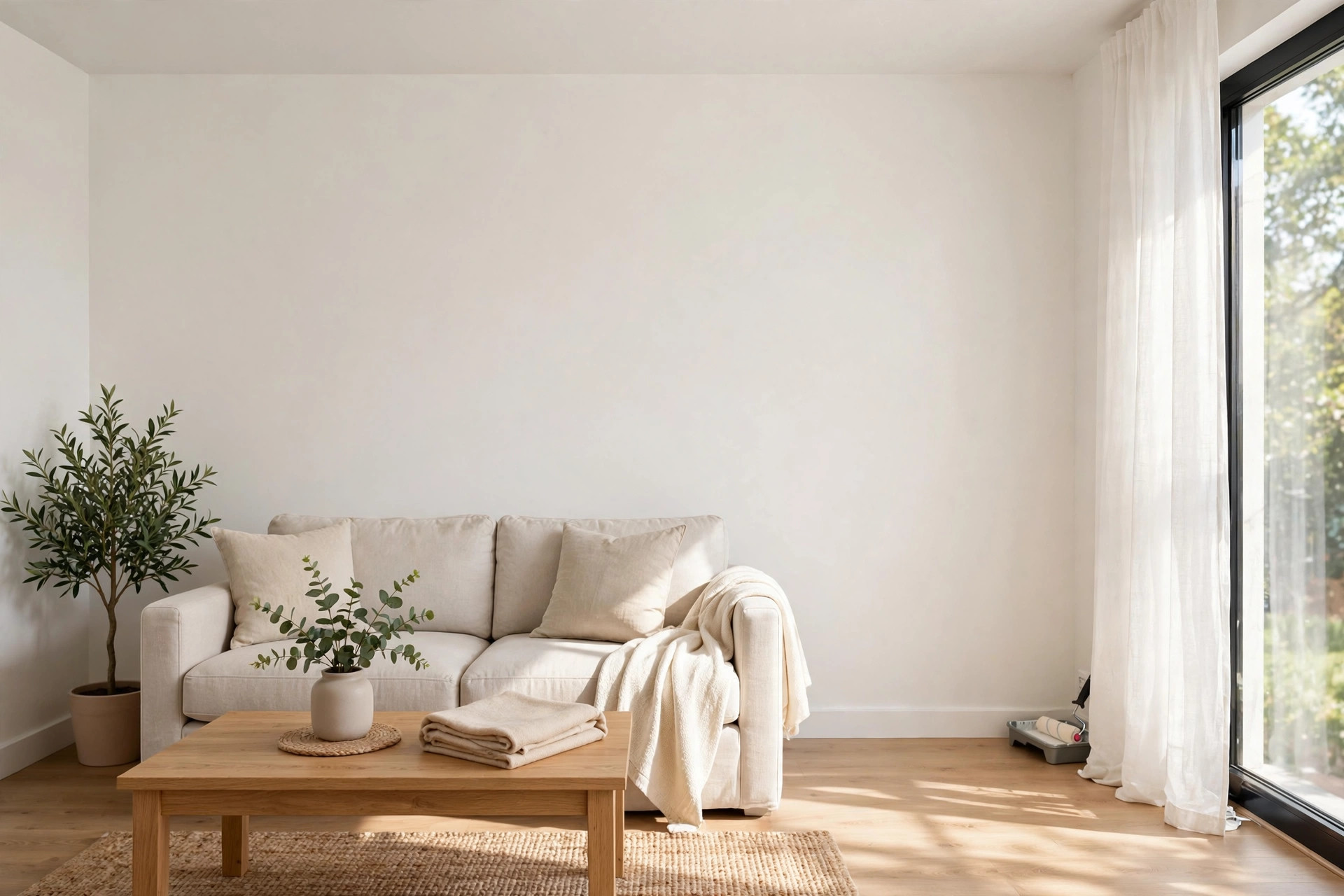 Freshly painted living room