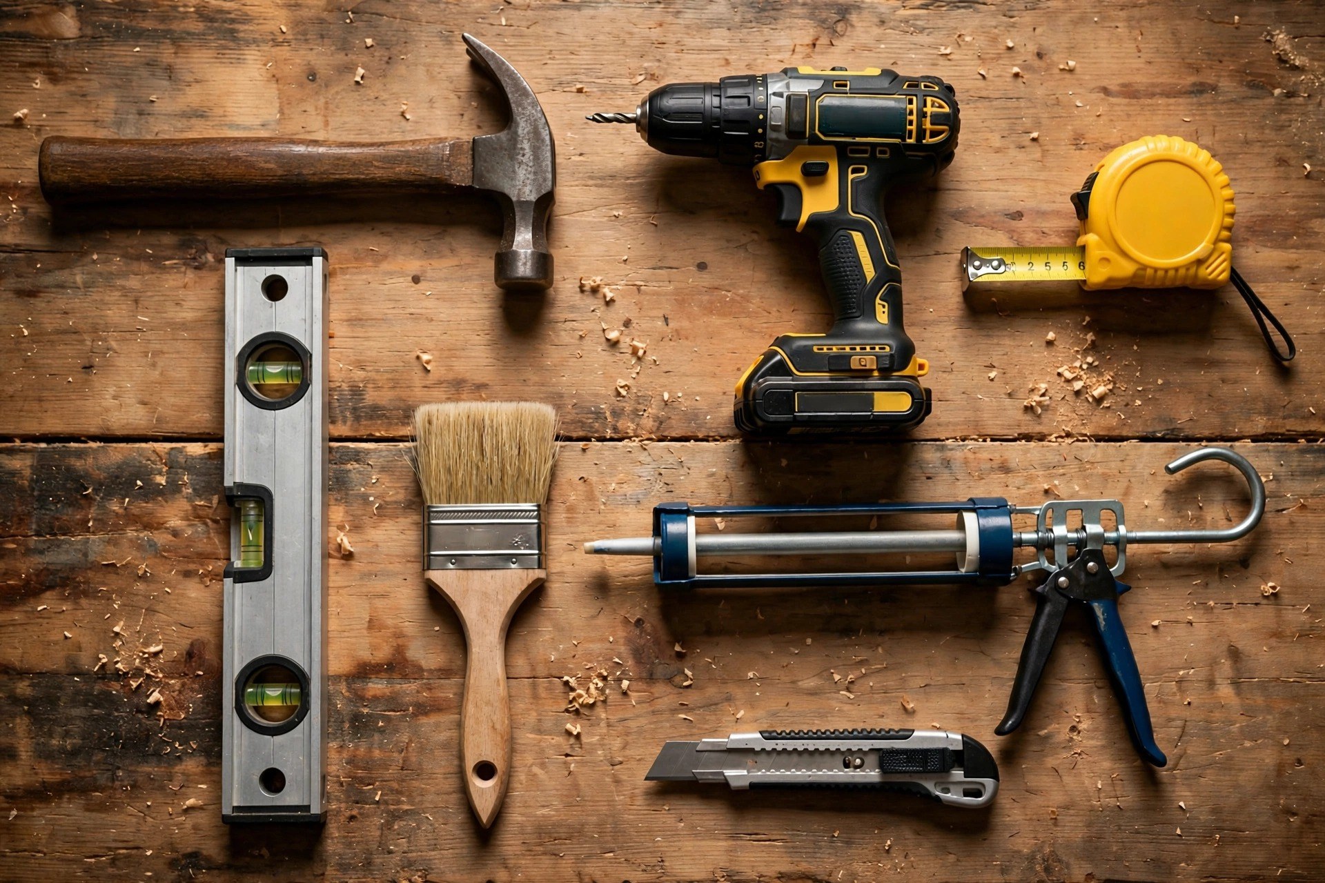 Handyman tools ready for the day